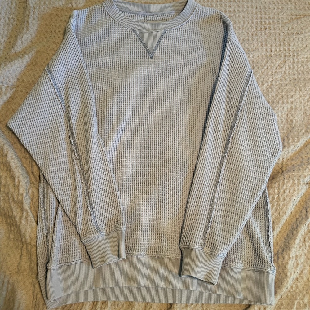 Aerie light blue Waffle Knit Sweater